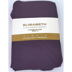 Vtg 1992 Elisabeth Liz Claiborne Everyday Opaque Tights Purple NOS New Size 3